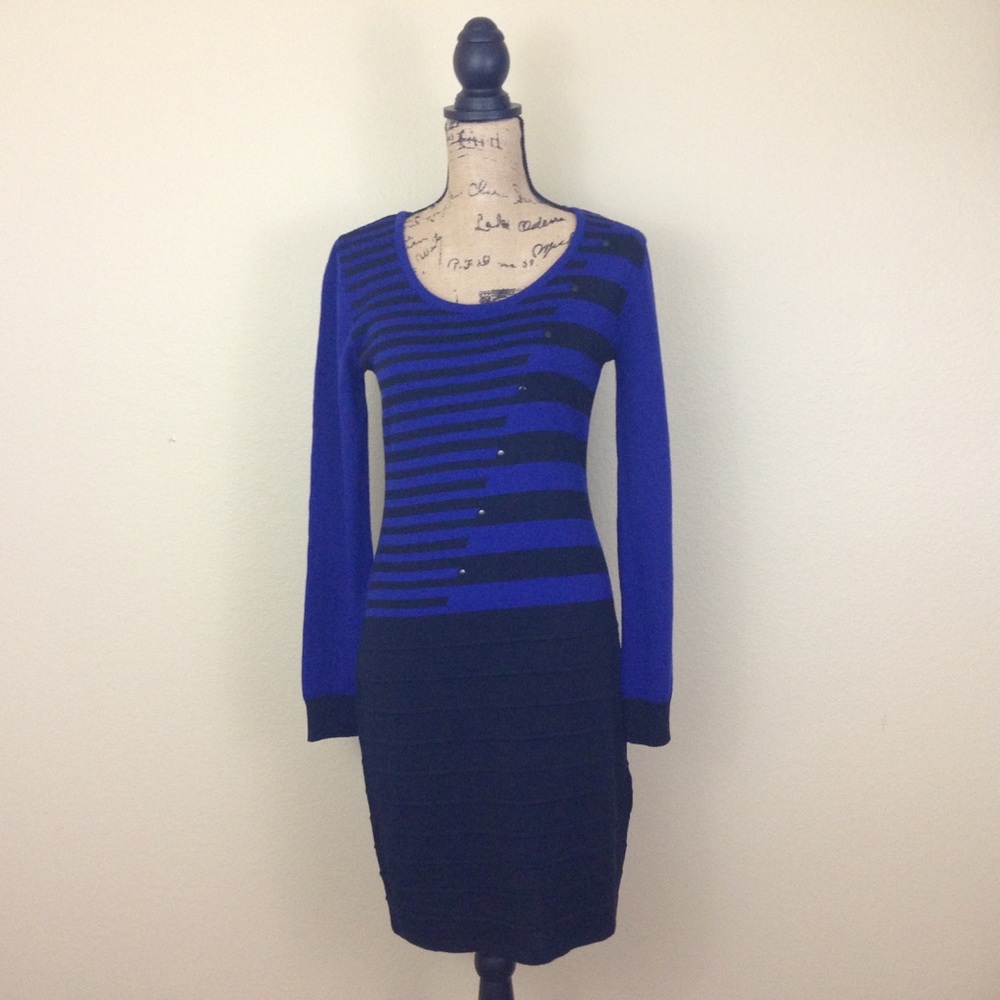 Blue & Black sweater dress